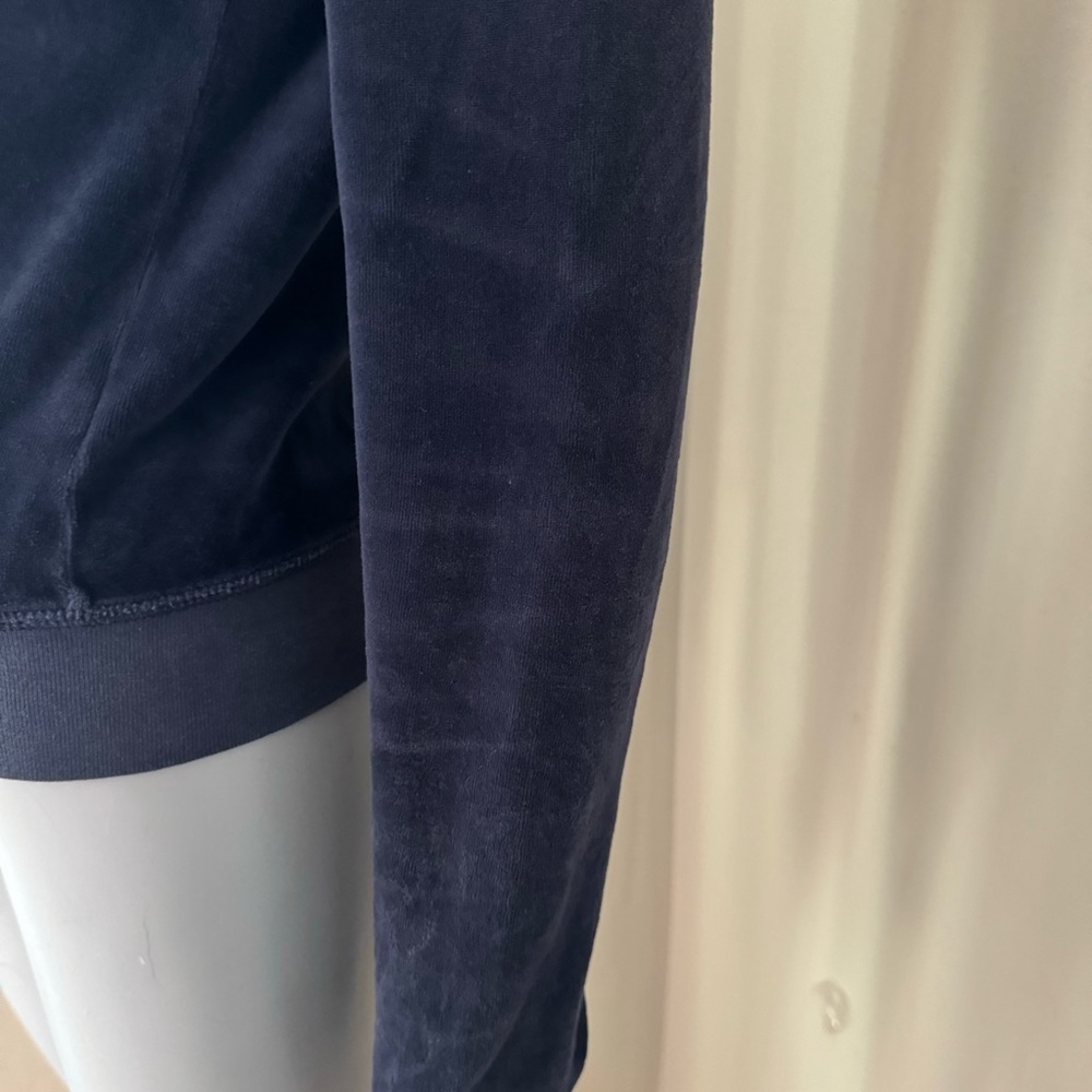 JUICY COUTURE Rare Vintage 2006 Velour Track Jacket Zip Up Navy Blue Size Medium - Picture 15 of 16